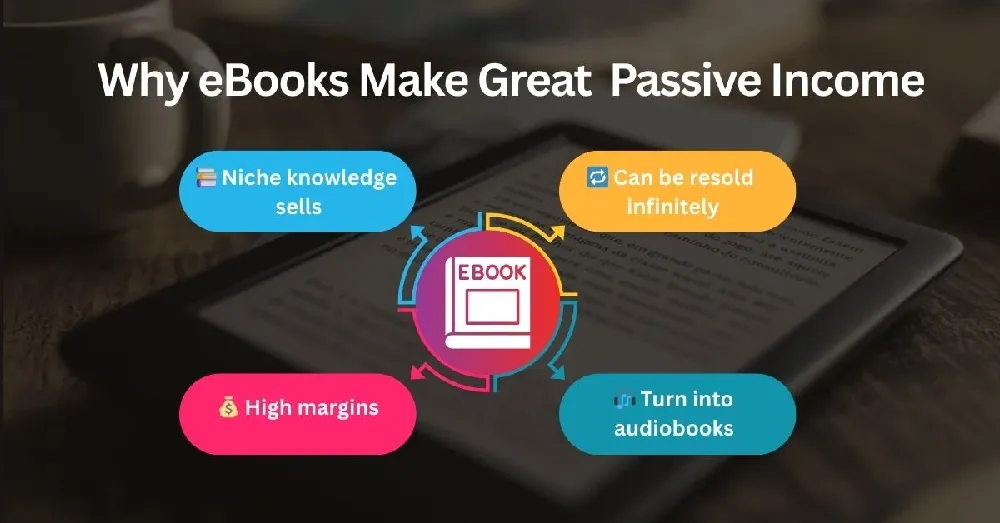 eBooks for passive income - benefits and visuals